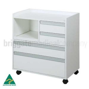 White Milpara Cabinet - Drill Slider on Left