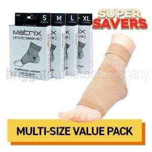 Matrix Compression Foot Sleeve INTRODUCTION PACK 4 Pairs (S/M/L/XL) Beige