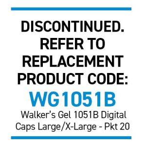 Walker's 3305 Gel Digital Cap Ribbed L/XL Pkt 20