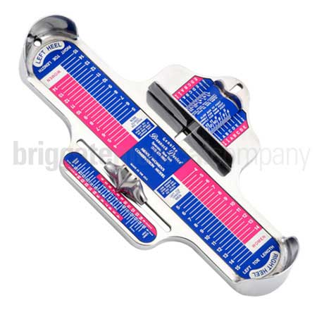 Brannock Foot Measuring Device - U.S. Combination Mens 5-15 (3A-3E Width) & Ladies 4-14 (4A-E Width)