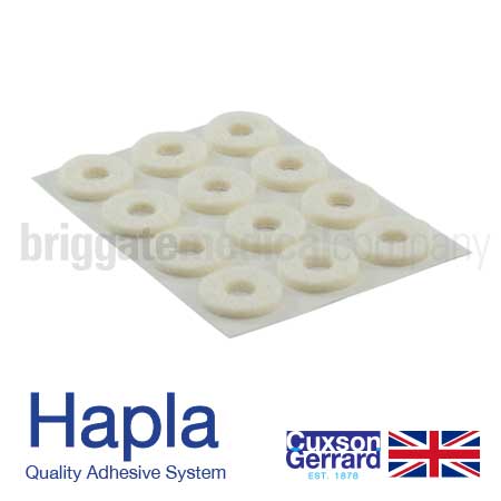 Hapla Felt Round Corn Pads 3mm Pkt 36 (3 Sheets of 12 Adhesive Pads)