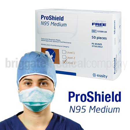 Proshield N-95 Respirator Masks MEDIUM Box 50 (Niosh Approved | P2 Compliant)
