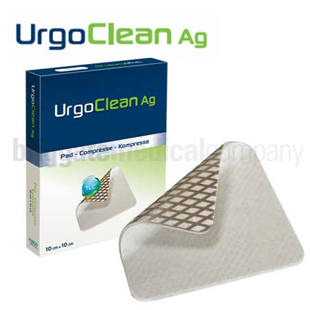 UrgoClean Ag (Silver) Poly Absorbent Dressing Pad 10cm x 10cm Box 10